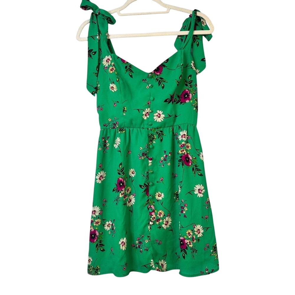 City Studio green Floral Print mini dress with size 5